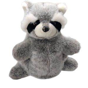 Cascade Toy Plush 11" Raccoon Stuffed Animal Hand Puppet Masked Gray realistic